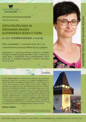 Vabilo na predavanje “Izzivi poučevanja in podajanja znanja slovenskega jezika v tujini”