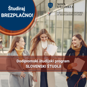 Študiraj brezplačno – dodiplomski študijski program Slovenski študiji